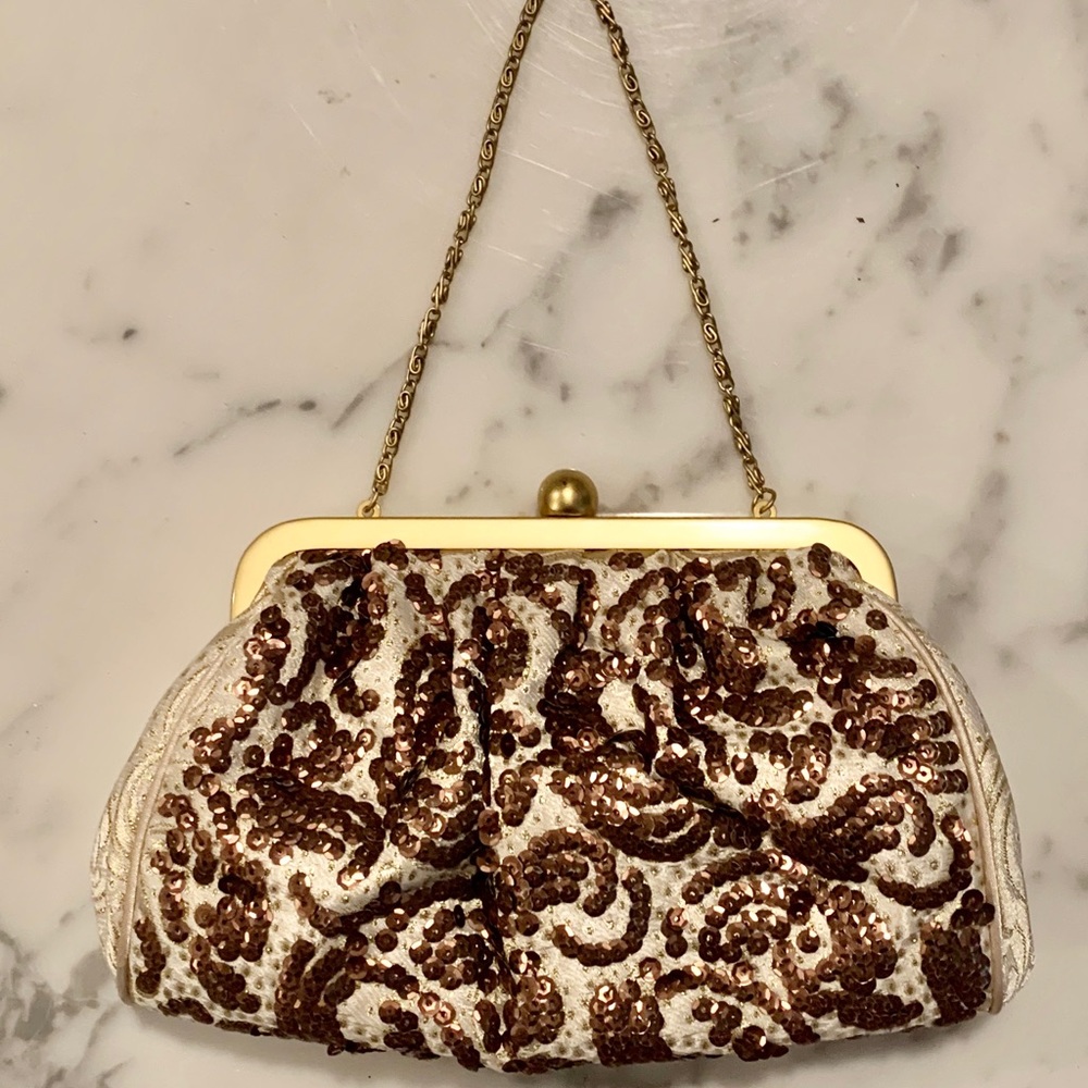 Bronze goddess wristlet purse bag